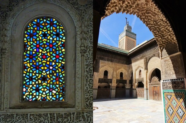 The beaut of Islam (left) & Peace inside the Madrasa Bou Inania (right)