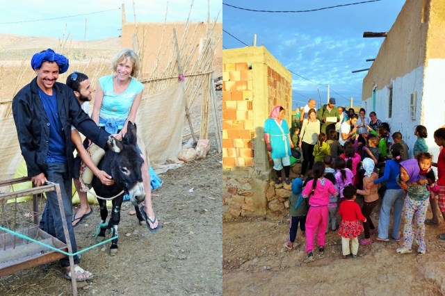 Julie horsing (or assing) around (left) & Slaves to the mob (right)